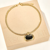 Liquid Enamel Pendant Necklace – Original Minimalist Luxury Collarbone Chain