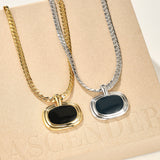 Liquid Enamel Pendant Necklace – Original Minimalist Luxury Collarbone Chain