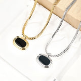 Liquid Enamel Pendant Necklace – Original Minimalist Luxury Collarbone Chain