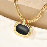 Liquid Enamel Pendant Necklace – Original Minimalist Luxury Collarbone Chain