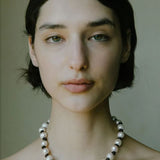 Natural Pearl Knotted Leather Necklace