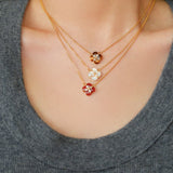 Lucky Clover Natural Stone Necklace