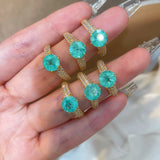 Lab-Created Firework Paraiba-Colour Six-Prong Ring