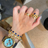 Vintage-Inspired Oval Synthetic Sapphire Tennis Bracelet