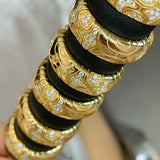 Heavyweight Geometric Mosaic Pavé Band Ring