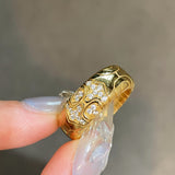 Heavyweight Geometric Mosaic Pavé Band Ring