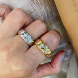 Heavyweight Geometric Mosaic Pavé Band Ring