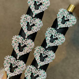 Paraiba-Colour Gradient Sparkling Heart Statement Ring
