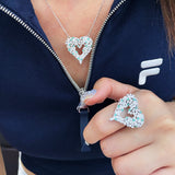 Paraiba-Colour Gradient Sparkling Heart Pendant Necklace