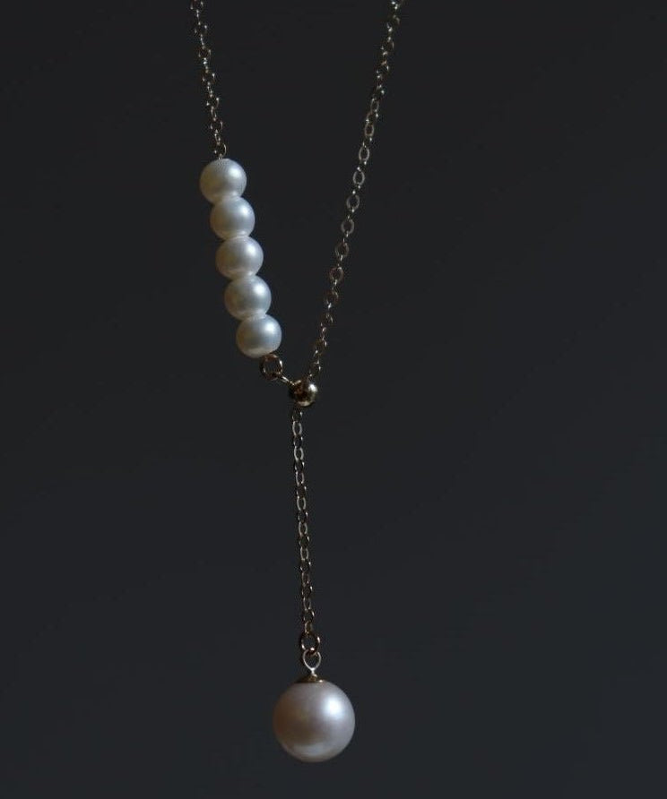 Y - chain Pearl Pendant Necklace - floysun