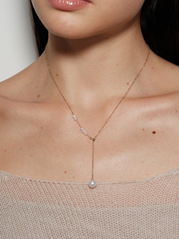 Y - chain Pearl Pendant Necklace - floysun