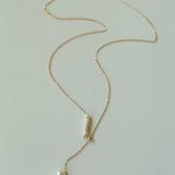 Y - chain Pearl Pendant Necklace - floysun