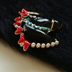 Year of the Horse Enamel Brooch | Pearl - Accented Noble Crest Pin - floysun