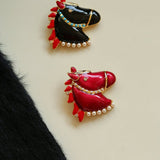 Year of the Horse Enamel Brooch | Pearl - Accented Noble Crest Pin - floysun