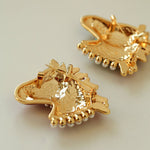 Year of the Horse Enamel Brooch | Pearl - Accented Noble Crest Pin - floysun