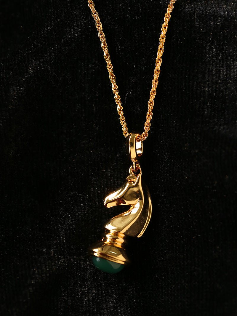 Year of the Horse Knight Pendant Necklace - floysun