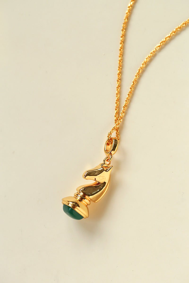 Year of the Horse Knight Pendant Necklace - floysun
