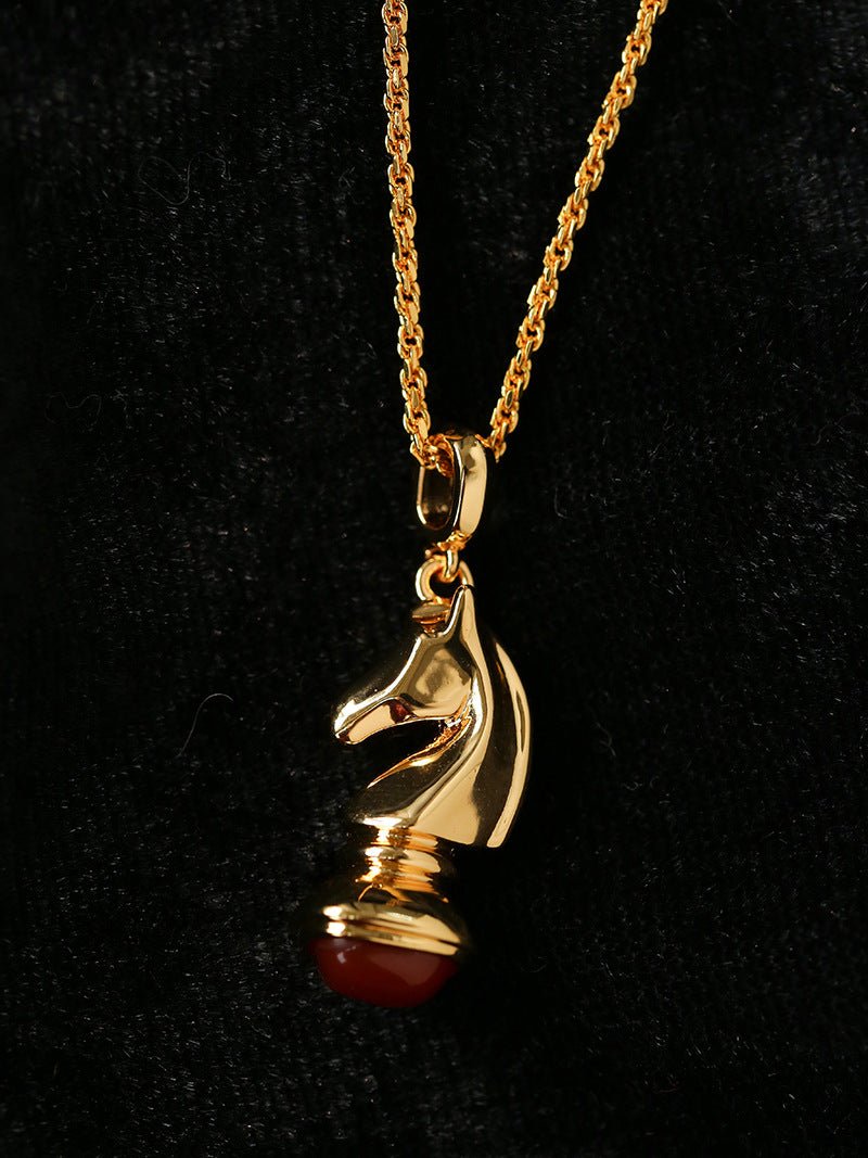 Year of the Horse Knight Pendant Necklace - floysun
