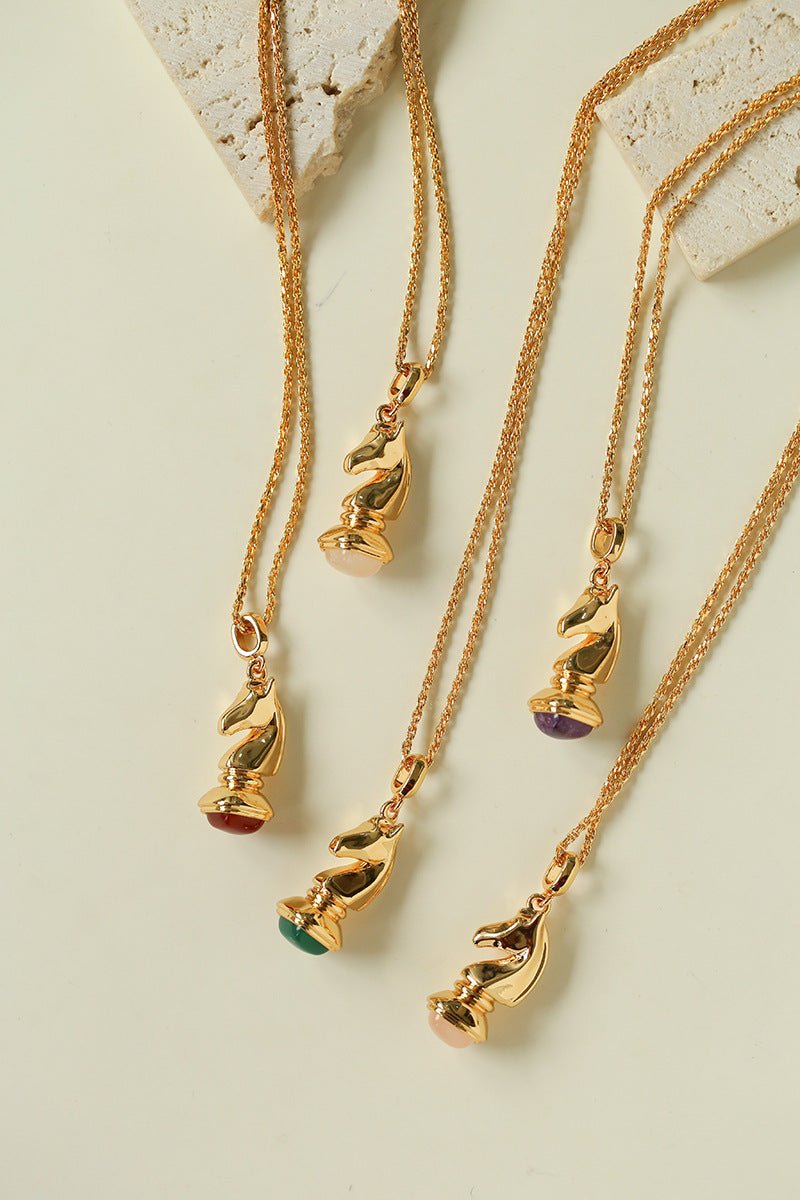 Year of the Horse Knight Pendant Necklace - floysun