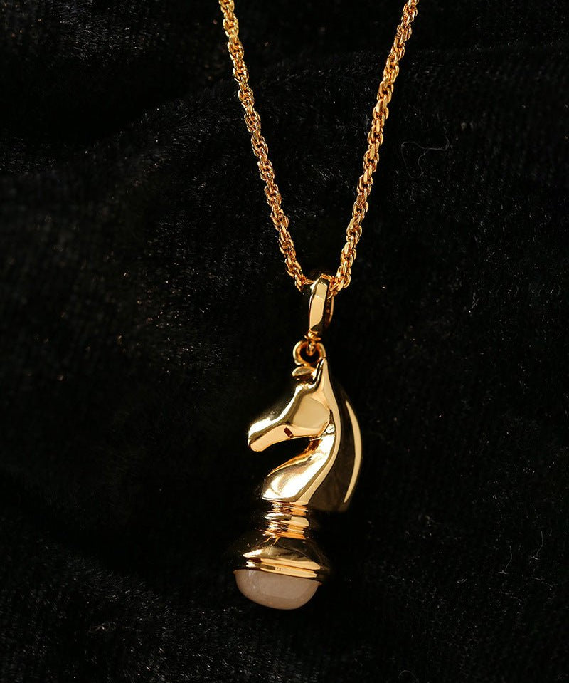 Year of the Horse Knight Pendant Necklace - floysun
