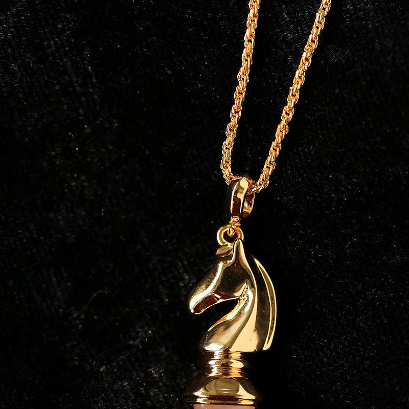 Year of the Horse Knight Pendant Necklace - floysun