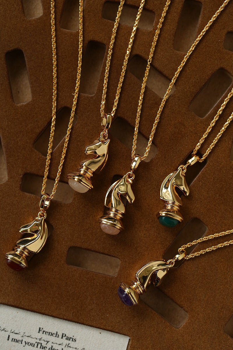 Year of the Horse Knight Pendant Necklace - floysun