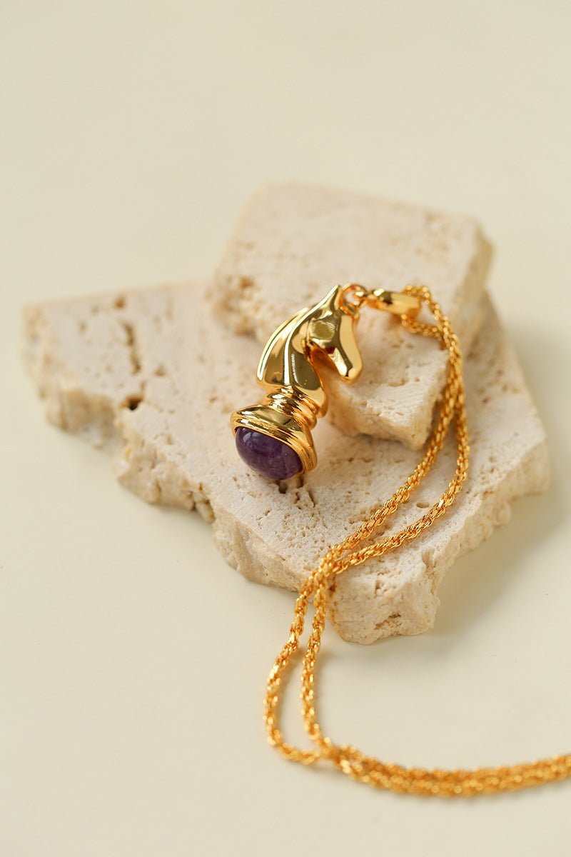 Year of the Horse Knight Pendant Necklace - floysun