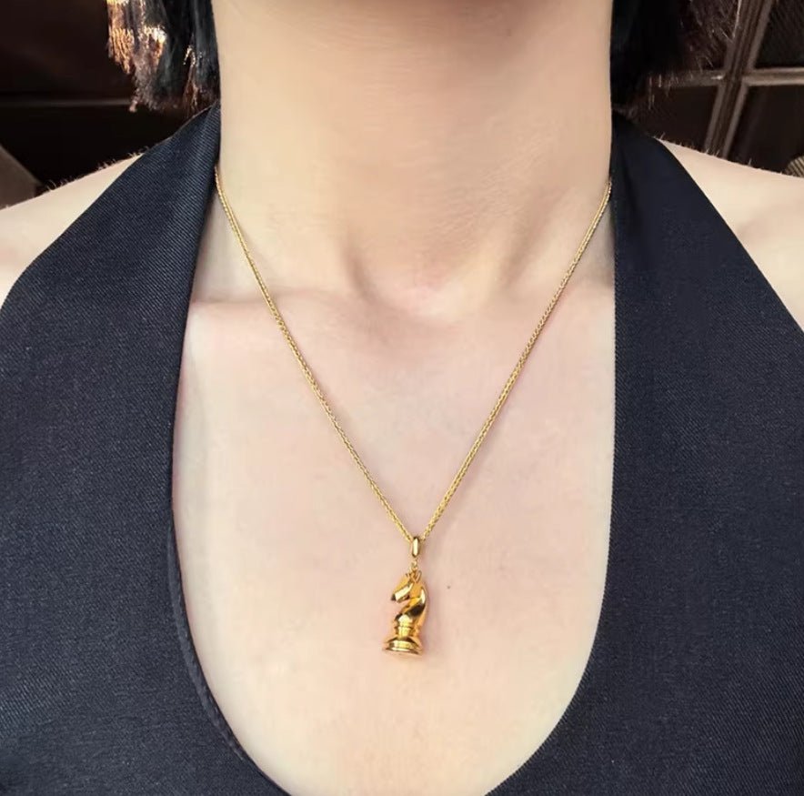 Year of the Horse Knight Pendant Necklace - floysun