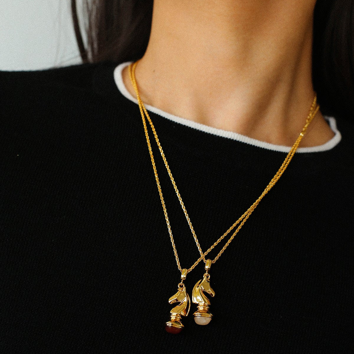 Year of the Horse Knight Pendant Necklace - floysun