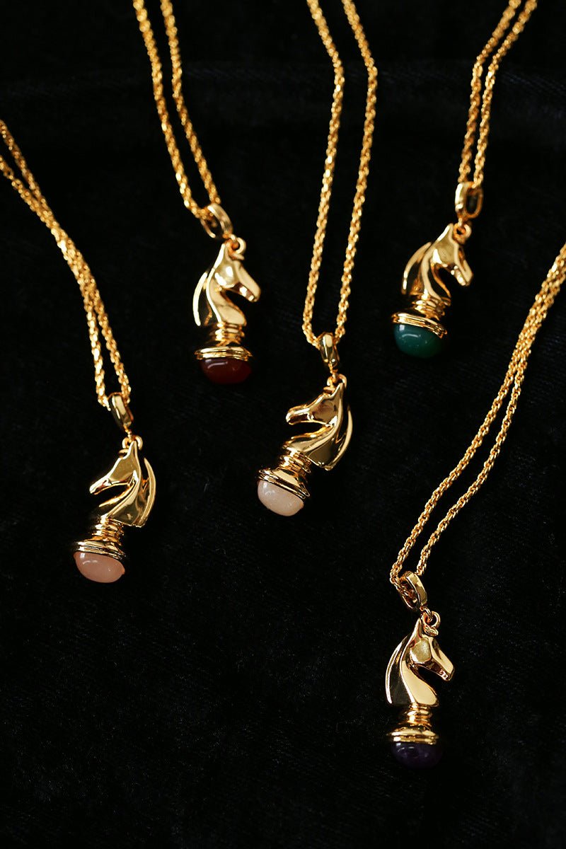 Year of the Horse Knight Pendant Necklace - floysun