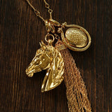 Year of the Horse Talisman Horse Head Tassel Necklace - floysun