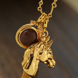 Year of the Horse Talisman Horse Head Tassel Necklace - floysun