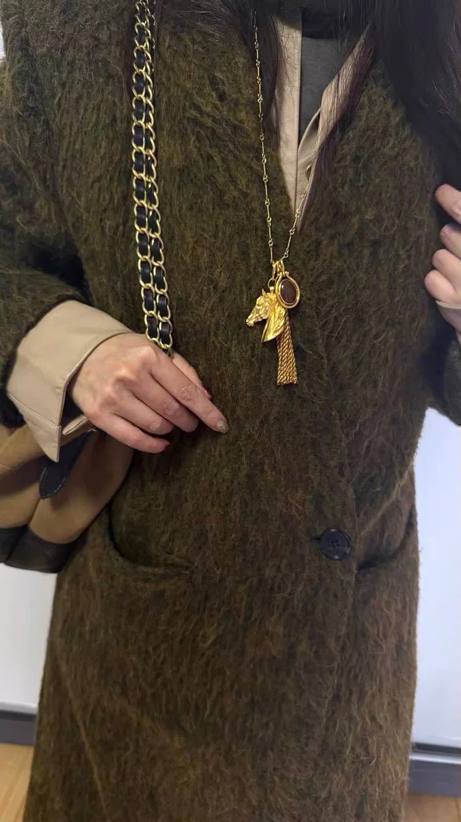 Year of the Horse Talisman Horse Head Tassel Necklace - floysun