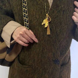 Year of the Horse Talisman Horse Head Tassel Necklace - floysun
