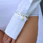Yellow Jade Geometric Link Charm Bracelet - floysun