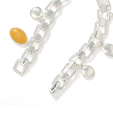 Yellow Jade Geometric Link Charm Bracelet - floysun