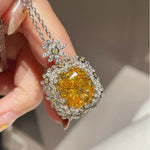 Yellow Lab - Grown Diamond Pendant Necklace - floysun