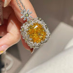 Yellow Lab - Grown Diamond Pendant Necklace - floysun