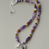 Zebra Enamel Beaded Necklace - floysun