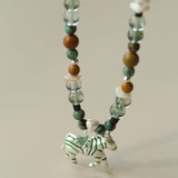 Zebra Enamel Beaded Necklace - floysun