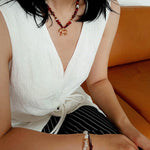 Zebra Enamel Beaded Necklace - floysun