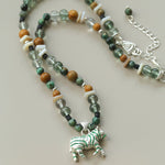 Zebra Enamel Beaded Necklace - floysun