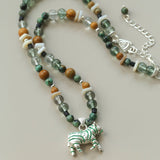 Zebra Enamel Beaded Necklace - floysun