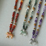 Zebra Enamel Beaded Necklace - floysun