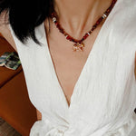 Zebra Enamel Beaded Necklace - floysun