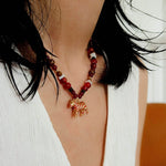 Zebra Enamel Beaded Necklace - floysun
