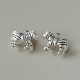 Zebra Enamel Stud Earrings - floysun