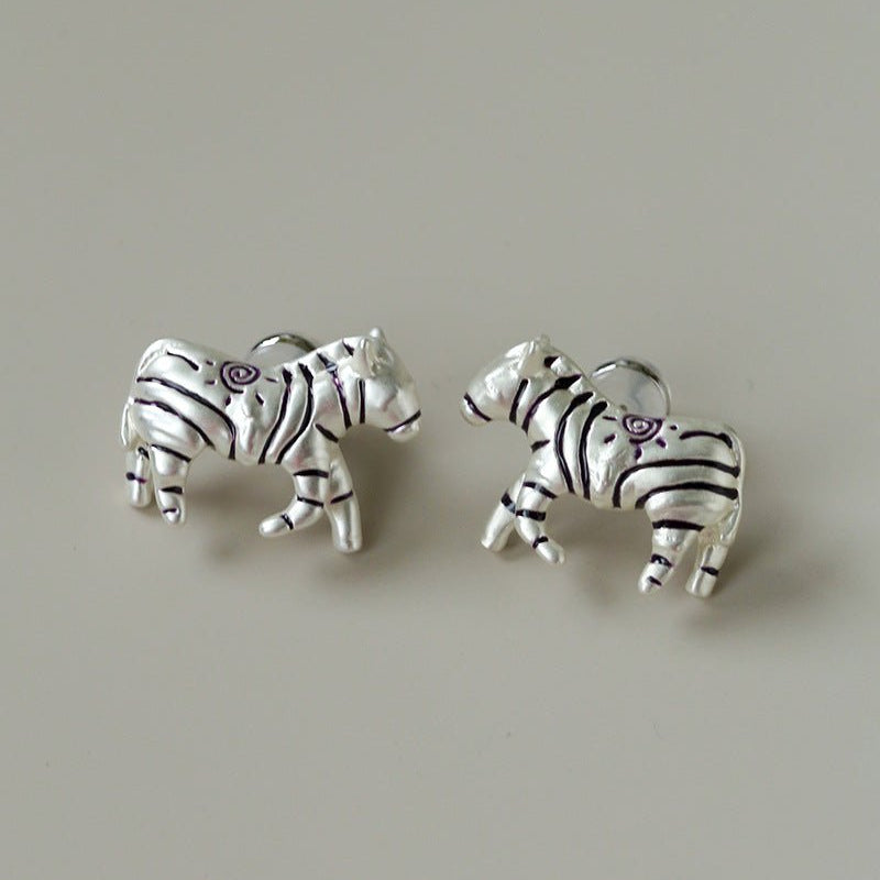 Zebra Enamel Stud Earrings - floysun