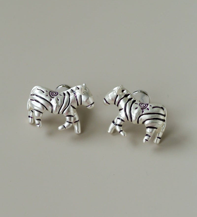 Zebra Enamel Stud Earrings - floysun