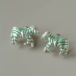Zebra Enamel Stud Earrings - floysun